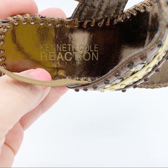 Kenneth Cole Reaction Child/Toddler Bronze Bling Baby Dress Sandals 5 - Picture 6 of 11